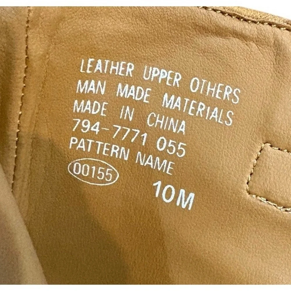 Vintage Dolcis Tan Leather Lace Up Ankle Boots NOS 10M Ogden Box 90s - Picture 5 of 12